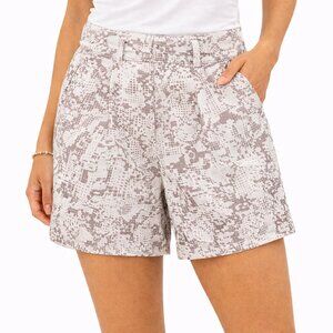 Robbi & Nikki Pleated Shorts Women’s Size 2 Neutral Snake Print White Gray Loose